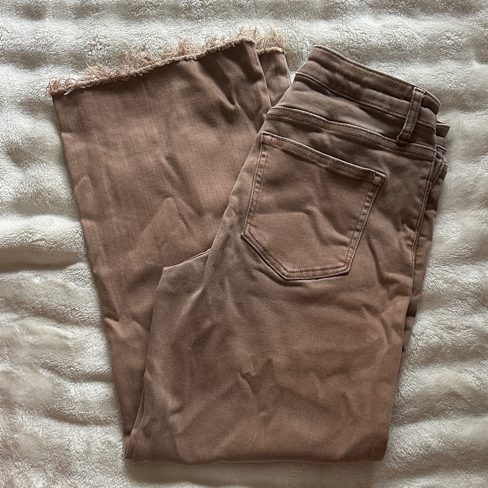 Women's Tan Flare Jeans